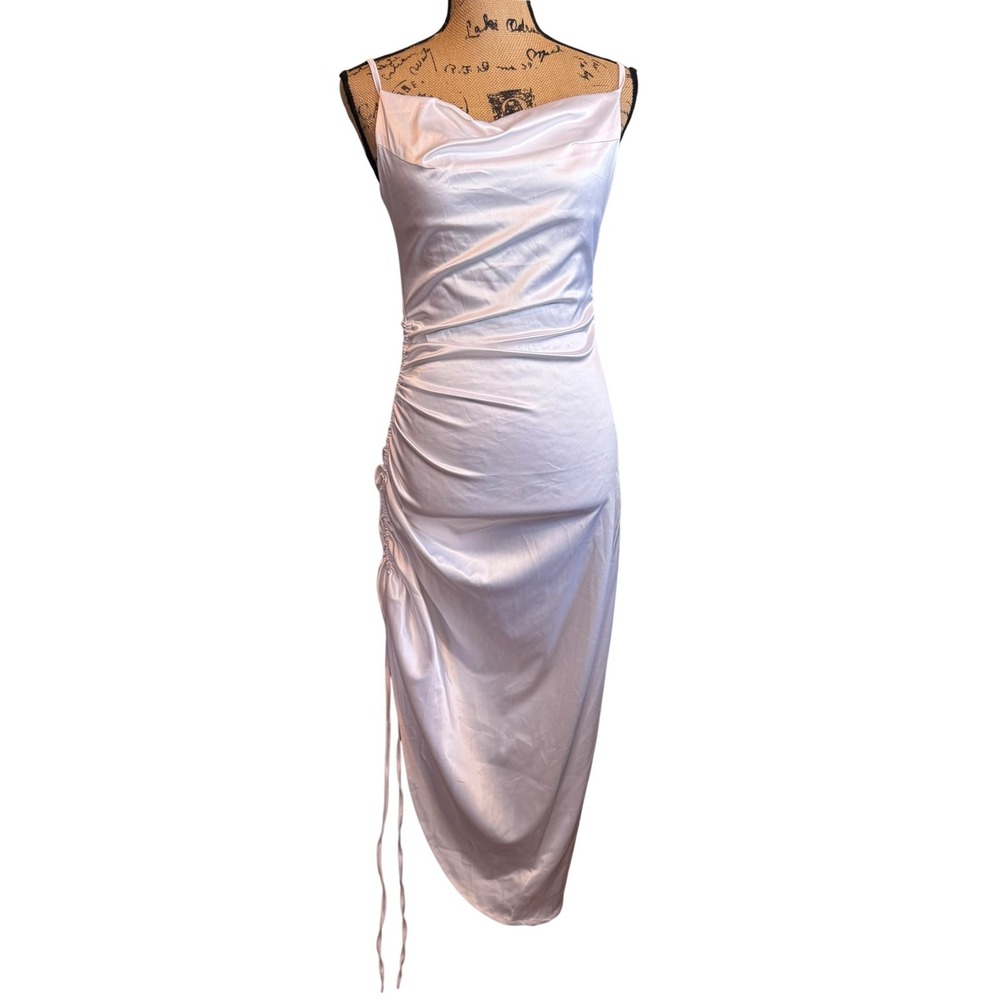 NWT Parthea Party‎ Bride Y2K Glam Wedding Cocktail Satin Slip Dress White Small
